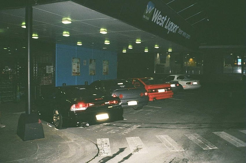 Drift Cars caddesi, 90'lar jdm estetiği HD duvar kağıdı
