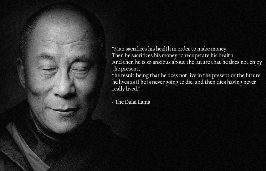 Citation du dalaï-lama Santé et argent Fond d'écran HD