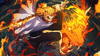 Kyojuro Rengoku aesthetics anime demon slayer kimetsunoyaiba manga HD  phone wallpaper  Peakpx