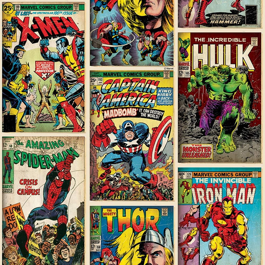 Marvel Comics Action Heroes 70, vintage marvel comics HD phone wallpaper