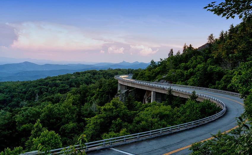 blue ridge parkway appalachian mountains планински горски път HD тапет