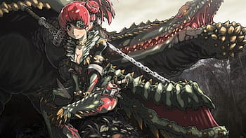 Monster Hunter anime soft shading anime girls wallpaper, 1619x960, 224464