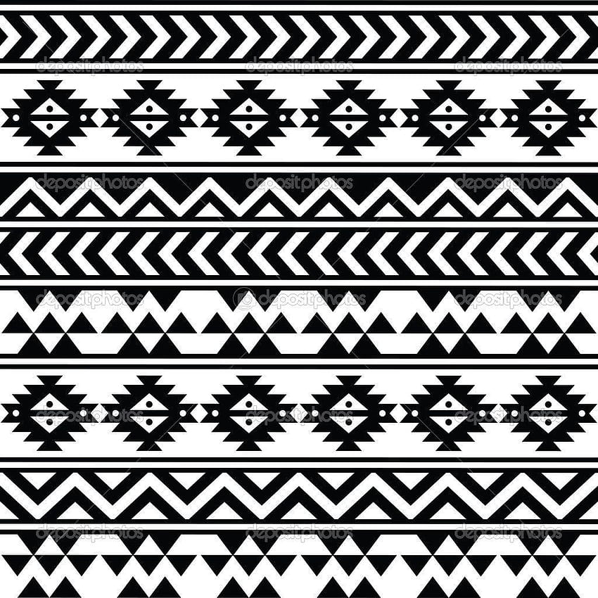 Black And White Tribal Pattern Aztec tribal seamless black, azthec pinterest background HD phone wallpaper