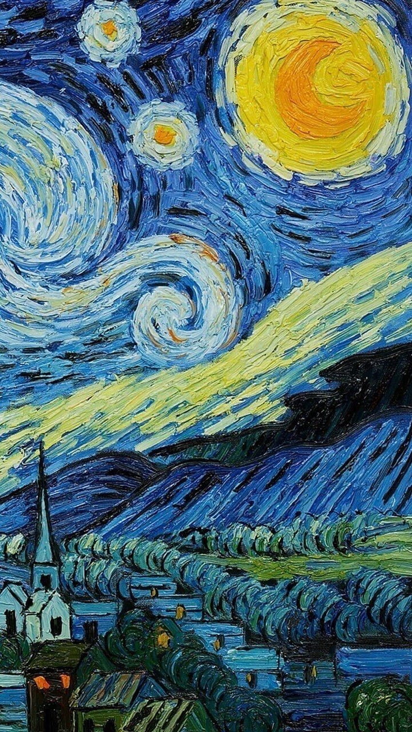 Van Gogh Tablosu, Sevimli , Yıldızlı Geceler, van gogh the starry night HD telefon duvar kağıdı