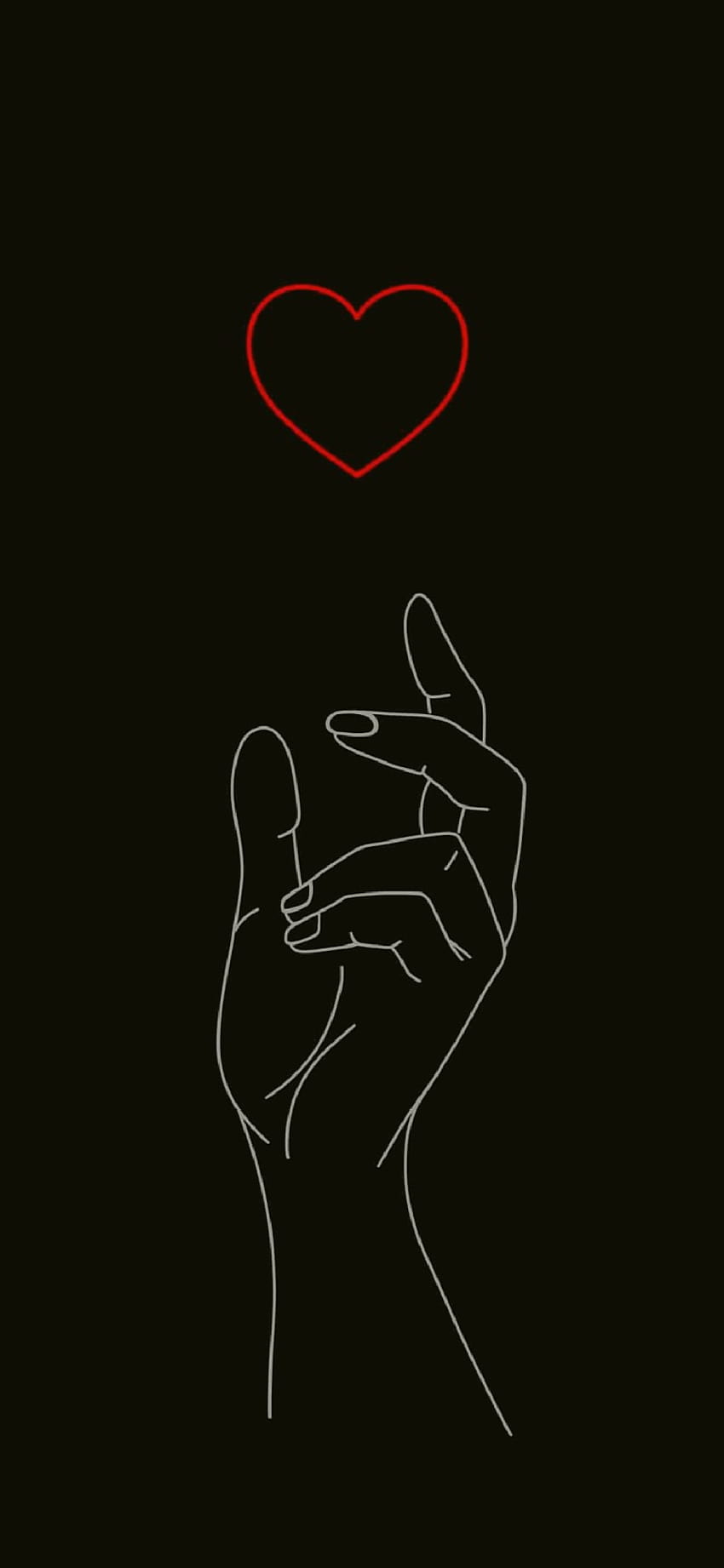 Heart Dark Black Android Ultra 1080×2340, black heart aesthetic HD phone wallpaper