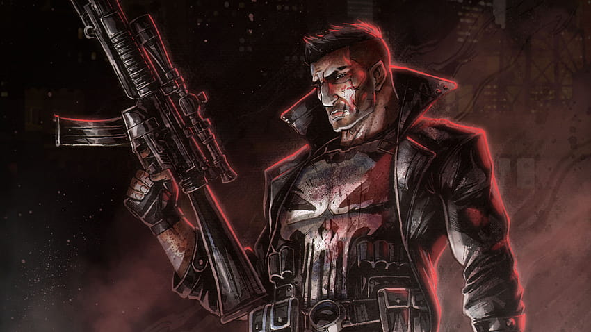 : The Punisher, artwork, DeviantArt, superhero, weapon 3840x2160 HD wallpaper