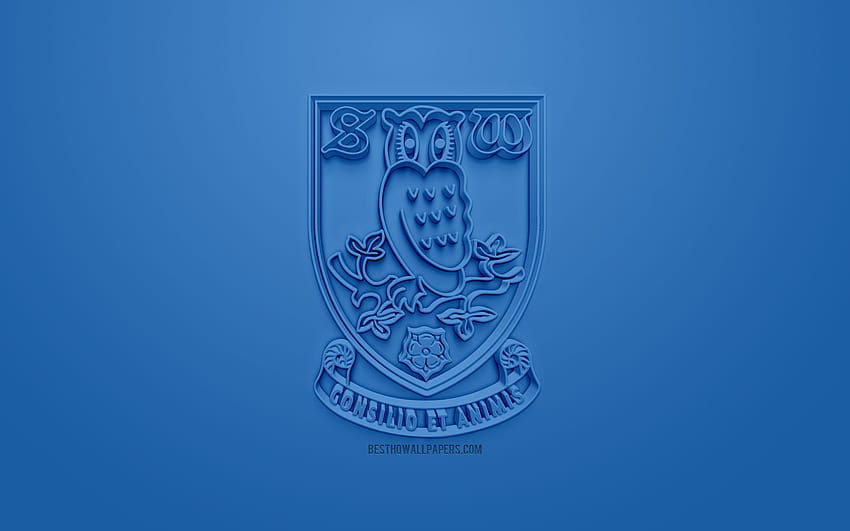 Sheffield Wednesday FC, creative 3D logo, blue HD wallpaper