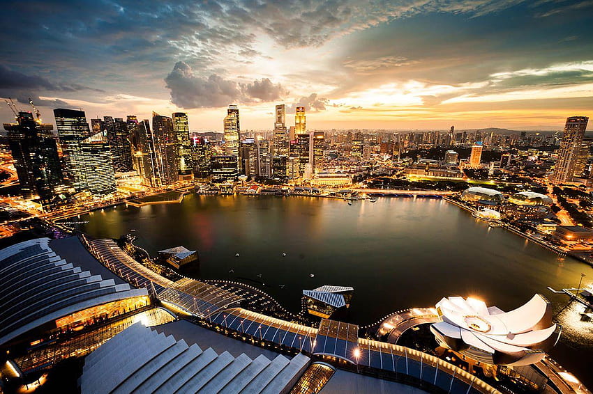 Skyline von Singapur, Wolkenkratzer von Singapur HD-Hintergrundbild
