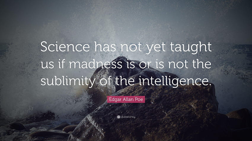 Edgar Allan Poe Quote: “Science has not yet taught us if madness HD wallpaper