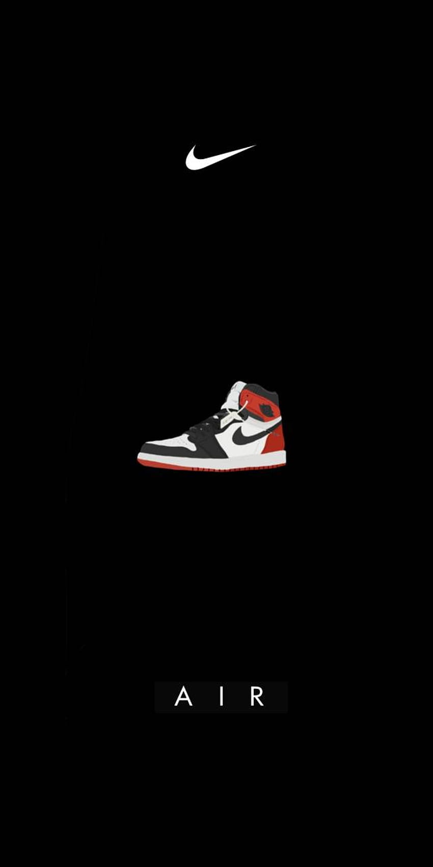 Jordan Cartoon preto e fundos, sapatos pretos Papel de parede de celular HD