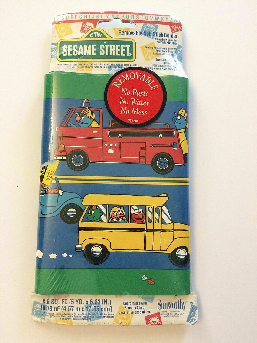 Vintage 1995 Sesame Street Childrens Nursery Boys Cute Wall Border HD phone wallpaper