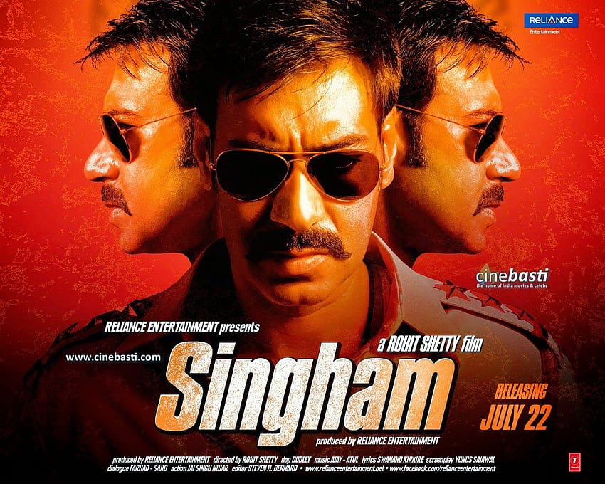 Online ansehen Medien: Singham kehrt zurück 2014 Vollständiger Hindi-Film online ansehen, Film vom 22. Juli HD-Hintergrundbild