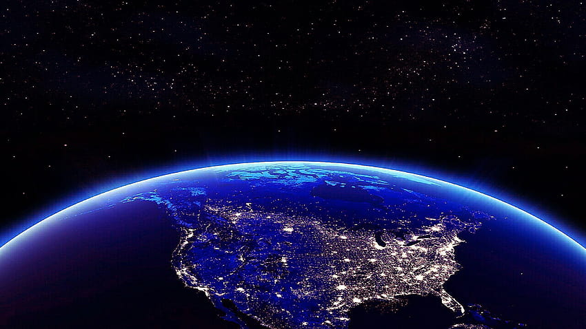 Bumi Amerika Utara Dalam Pemandangan Malam Dari Luar Angkasa Untuk Ponsel Tablet Dan Lapto…, hingga malam hari Wallpaper HD