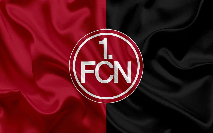 FC Nurnberg, bandeira de seda cinza bordô, alemão papel de parede HD