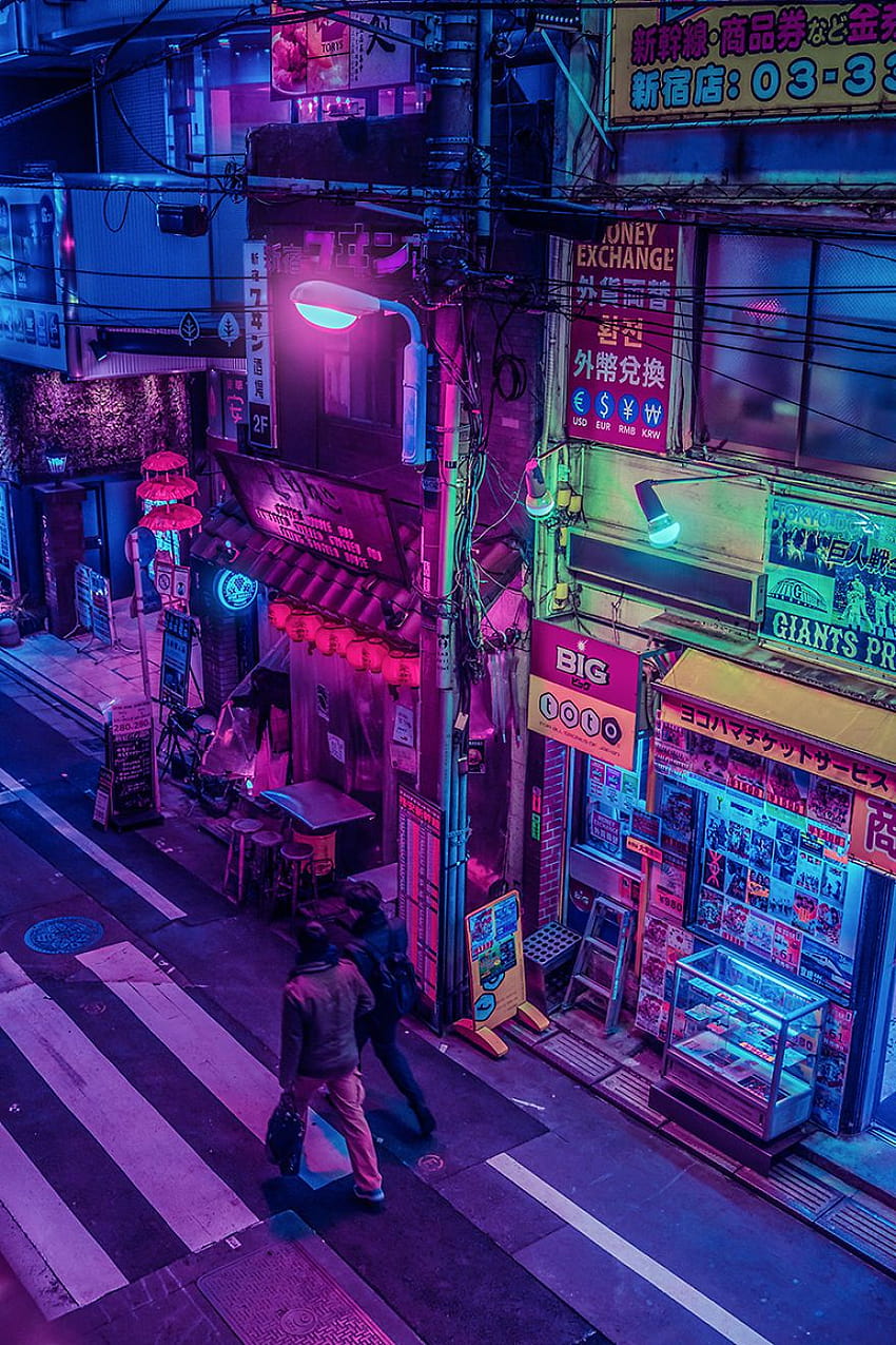 My 27 Surreal Of Tokyo At Night, fioletowa estetyka Tokio Tapeta na telefon HD