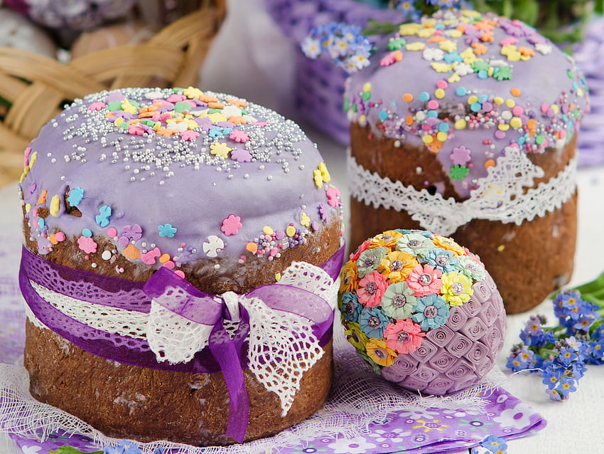 Food Easter Icing sugar Kulich egg 3000x2250, easter cupcakes HD wallpaper