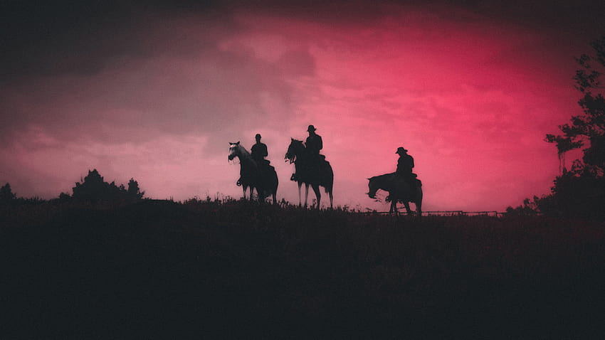 2560x1440 red dead redemption 2, silhouette, video game, 2019, dual wide, 16:9, , 2560x1440 , background, 22161 HD wallpaper