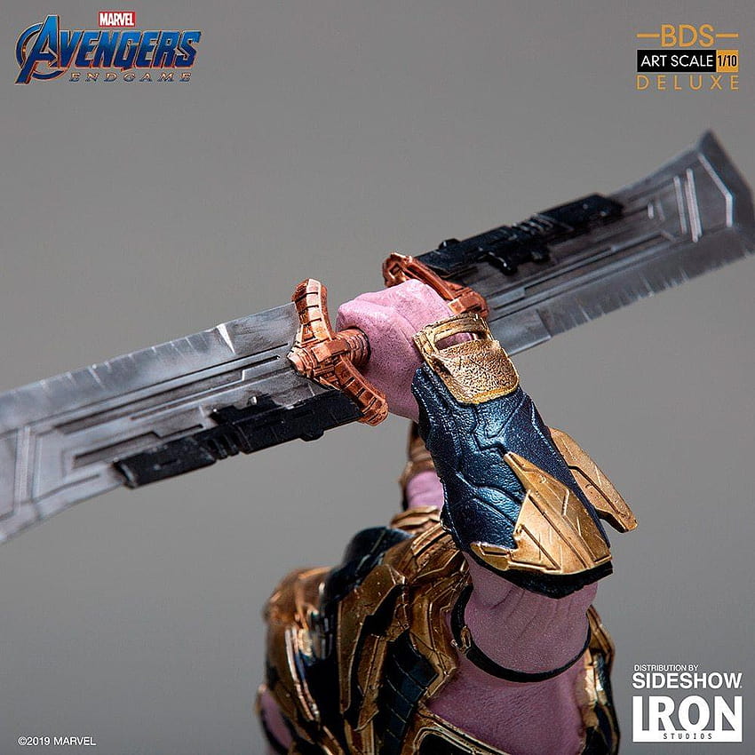 EPIC New Thanos Statue Shows Off His Deadly Double Bladed, thanos sword ...