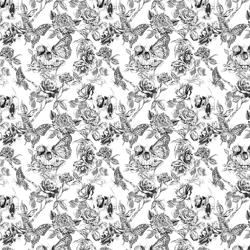 Skull Roses by Graham & Brown, skull pattern HD phone wallpaper | Pxfuel
