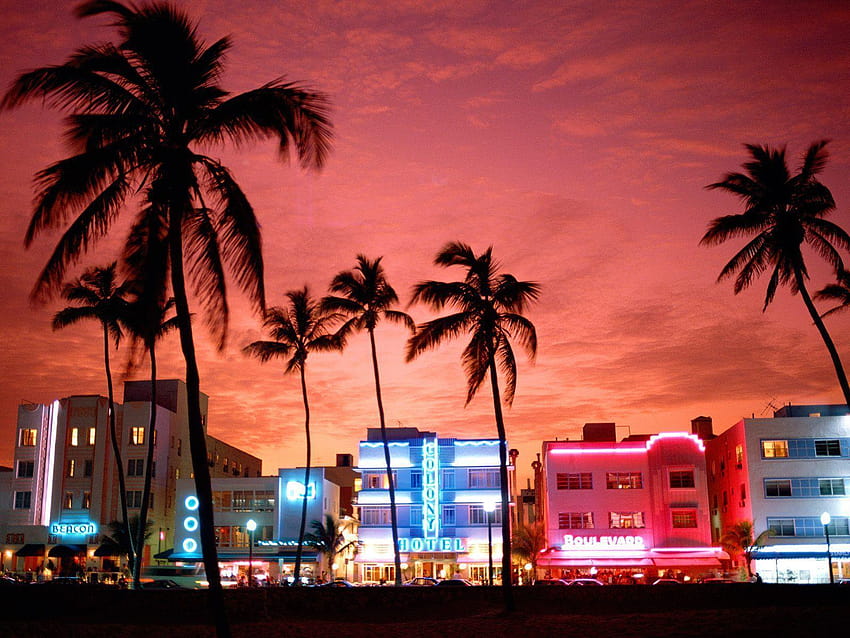South Beach Miami, Ocean Drive papel de parede HD
