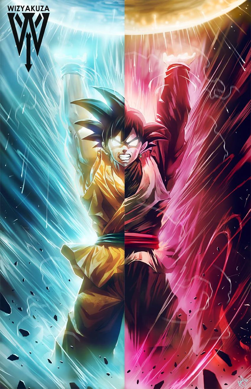 Goku/Black Split โดย:Wizyakuza : dbz, อะนิเมะ wizyakuza วอลล์เปเปอร์โทรศัพท์ HD