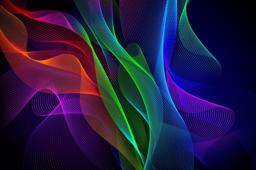 Waves, Colorful, Razer Phone, Stock, , Abstract HD wallpaper