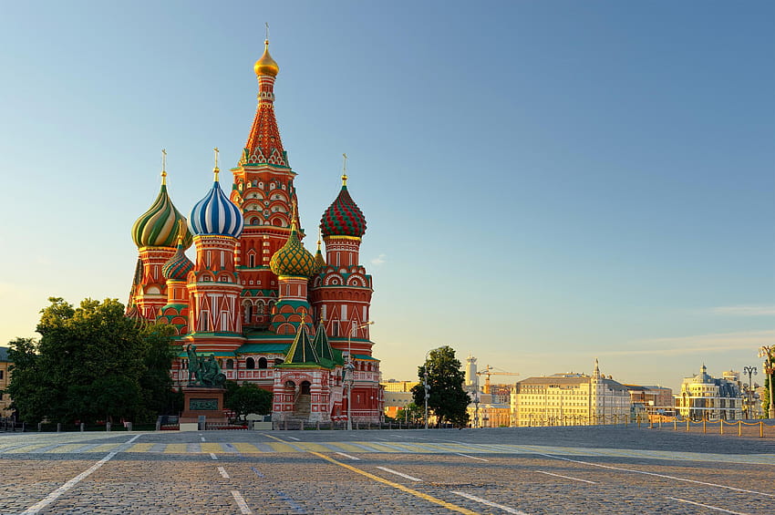 러시아 모스크바 붉은 광장의 성 바실 성당 HD 월페이퍼