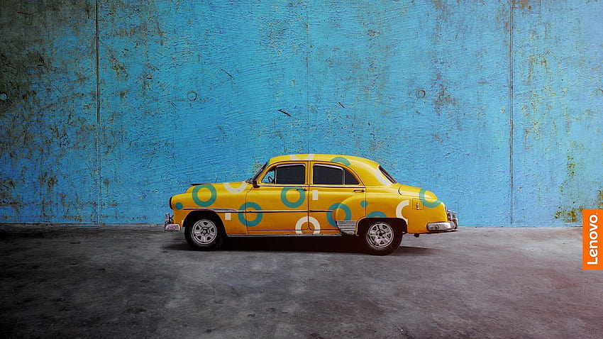 Lenovo Yellow Car HD wallpaper