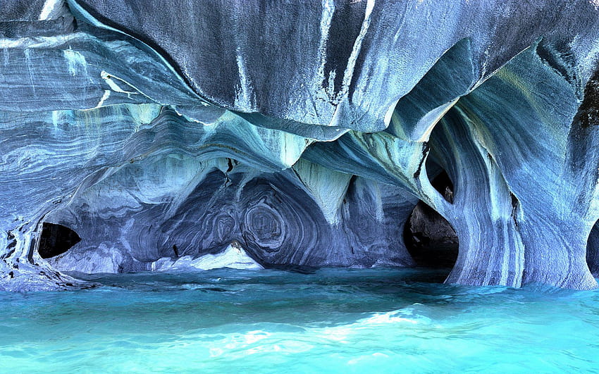 Marble Caves, caves with water HD wallpaper