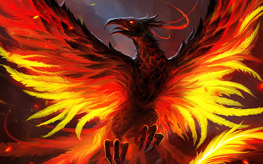 1280x800 Phoenix The Red Bird 、背景、および、赤い鳳凰 高画質の壁紙