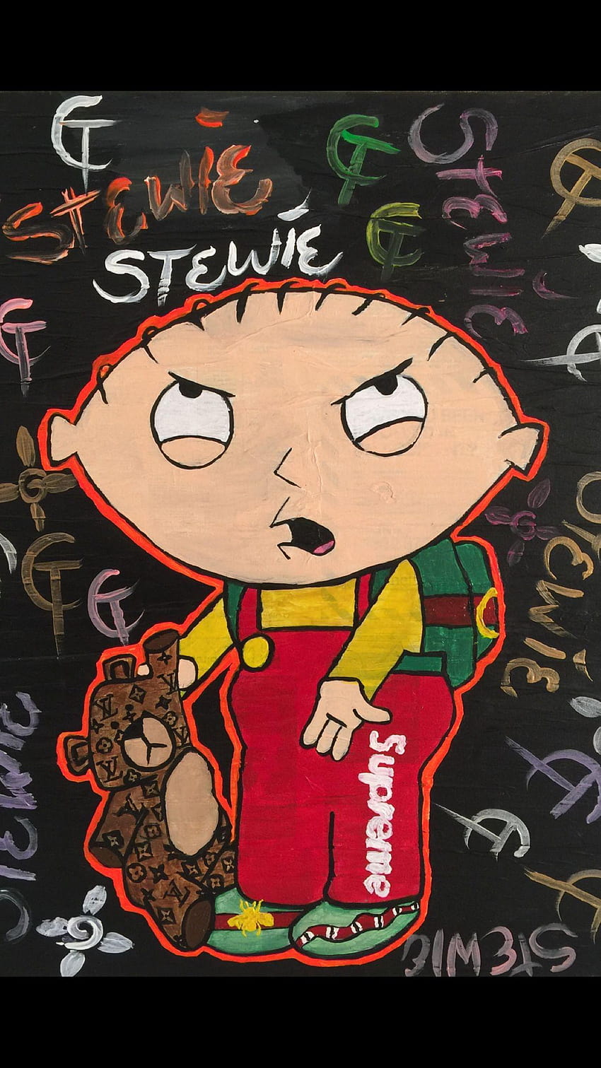 Stewie griffin family guy designer painting, family guy supreme Fond d'écran de téléphone HD