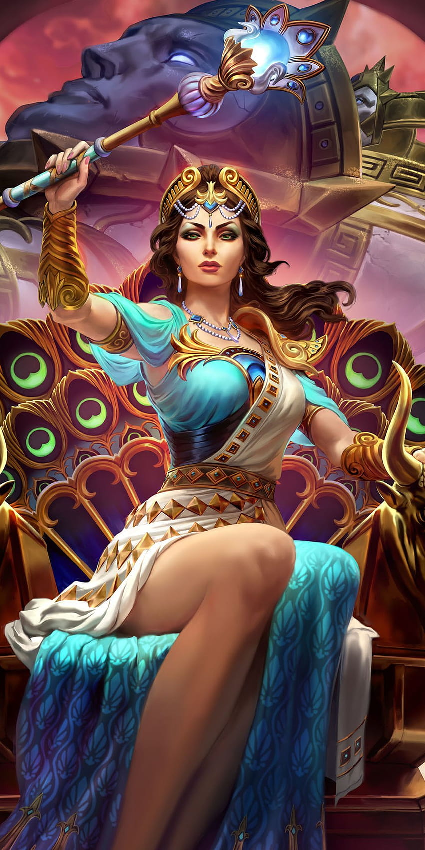 Hera, reina de los dioses, smite, videojuego, 1080x2160 fondo de pantalla del teléfono