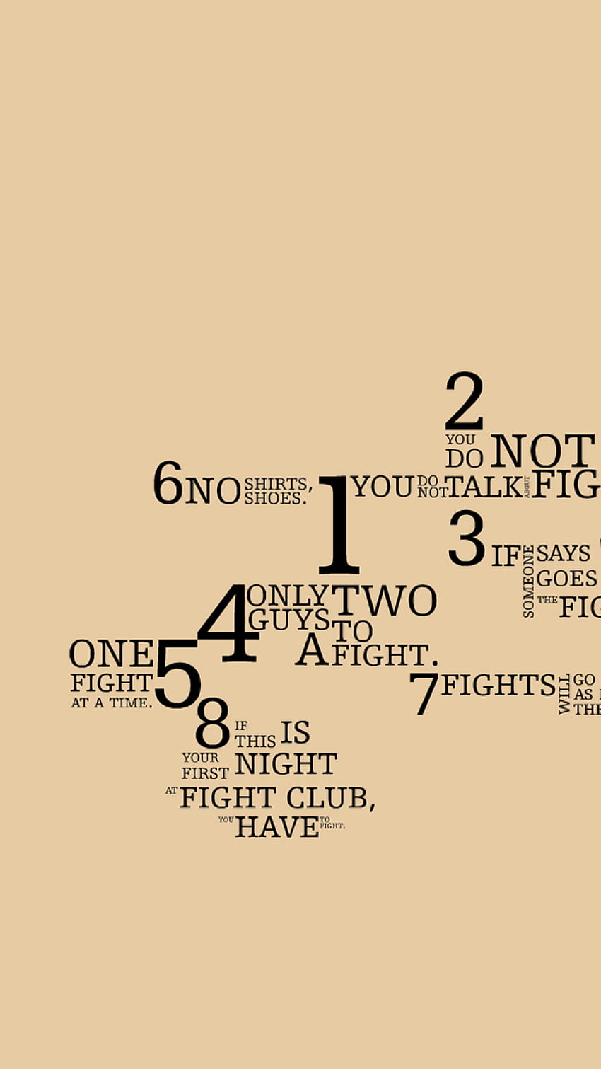 Fight club rules quotes iphone 6 plus 1080x1920 ., fight club quote HD phone wallpaper