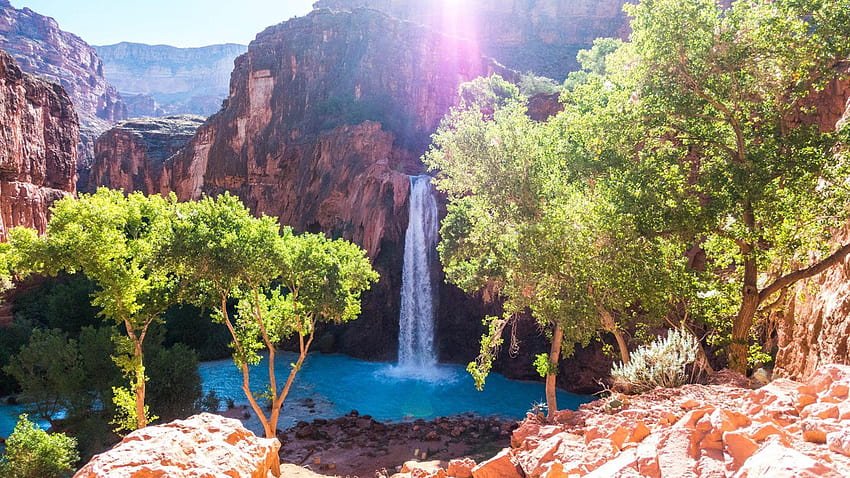 Havasu Falls in the Grand Canyon Village, Arizona, United States HD wallpaper