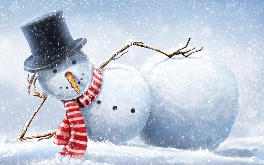 Snowman Backgrounds, winter snowmen HD wallpaper