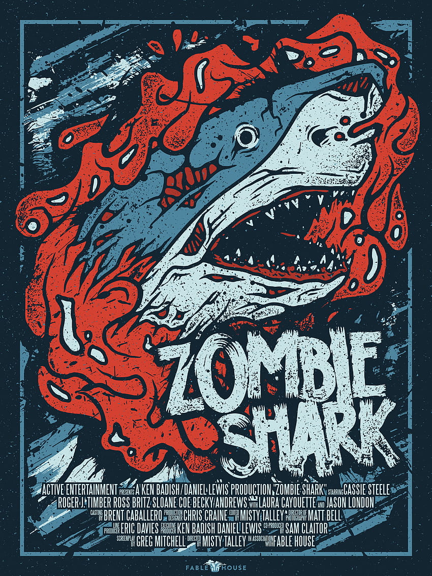 Zombie Shark HD phone wallpaper