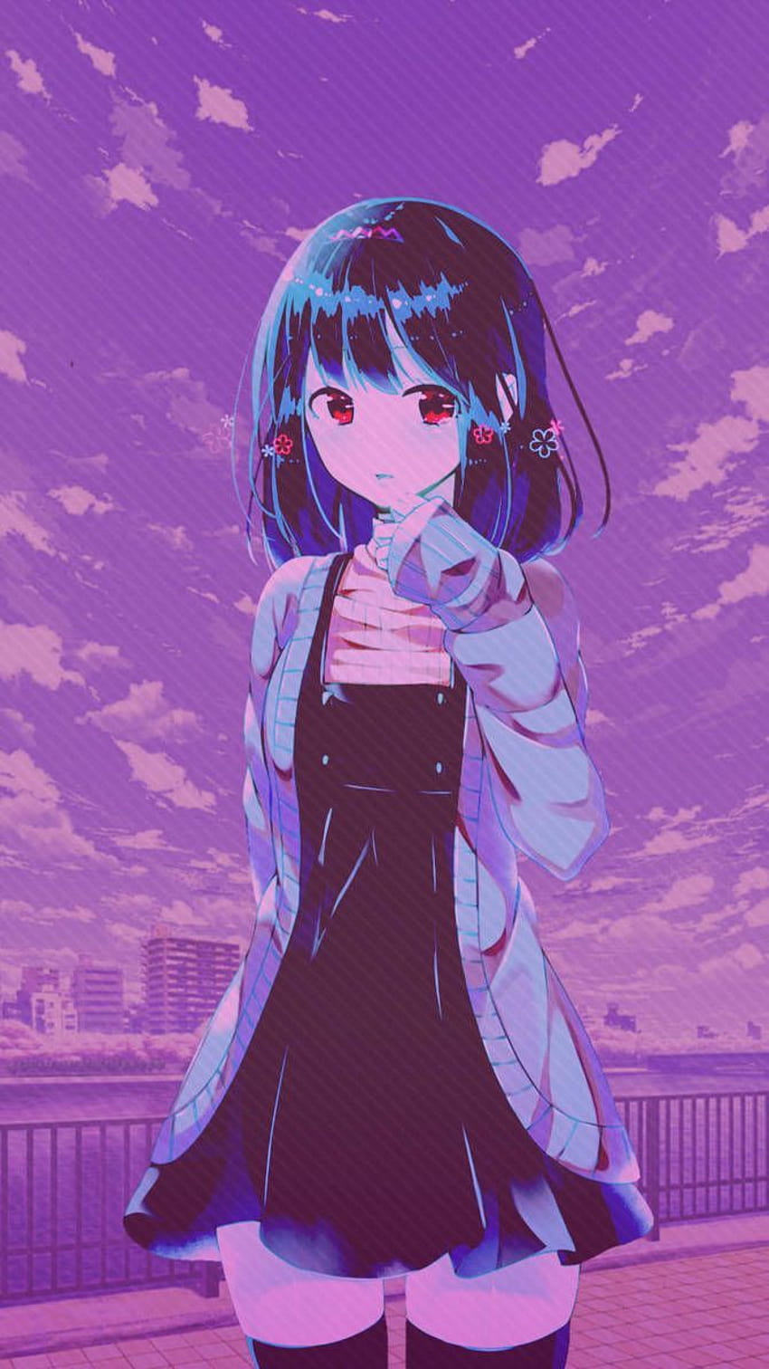 butter_charm on art, anime girl purple aesthetic HD phone wallpaper