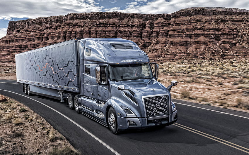 Volvo VNL, camion gris, concepts de transport, camions suédois, nouveau VNL gris, Volvo Trucks, transport de marchandises, États-Unis avec résolution 2880x1800. Haute qualité Fond d'écran HD