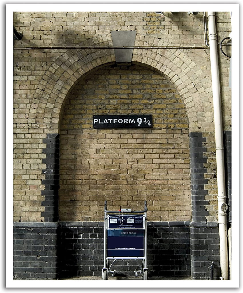 JP London POSLT0058 uStrip Lite สติ๊กเกอร์รูปลอกผนังถอดได้ฝาผนัง Harry Platform 9 3/4 Potter, 19.75, platform 9 34 วอลล์เปเปอร์โทรศัพท์ HD