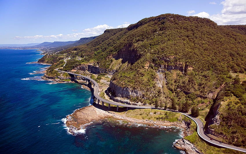 Liburan berkendara sendiri di New South Wales, jembatan tebing laut Wallpaper HD