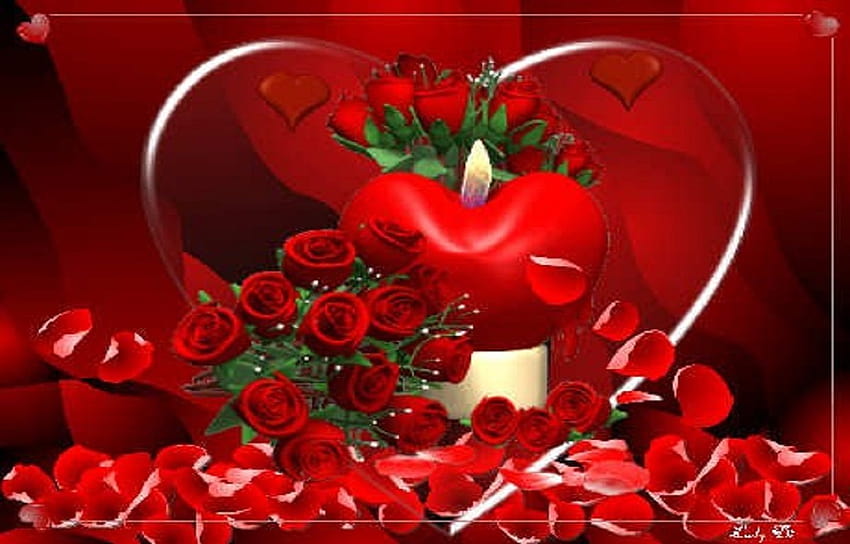 Red Roses Heart wwwpixsharkcom, rose kiss mobile HD wallpaper