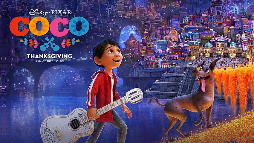 Преглед на филма Coco на Disney Pixar, ден на благодарността на pixar HD тапет