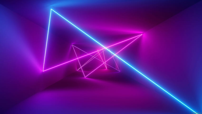 Neon Triangle, colorful triangle neon lights HD wallpaper