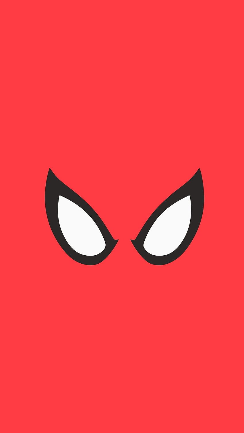 Spiderman Red Minimalne tła iPhone, twarz człowieka-pająka Tapeta na telefon HD