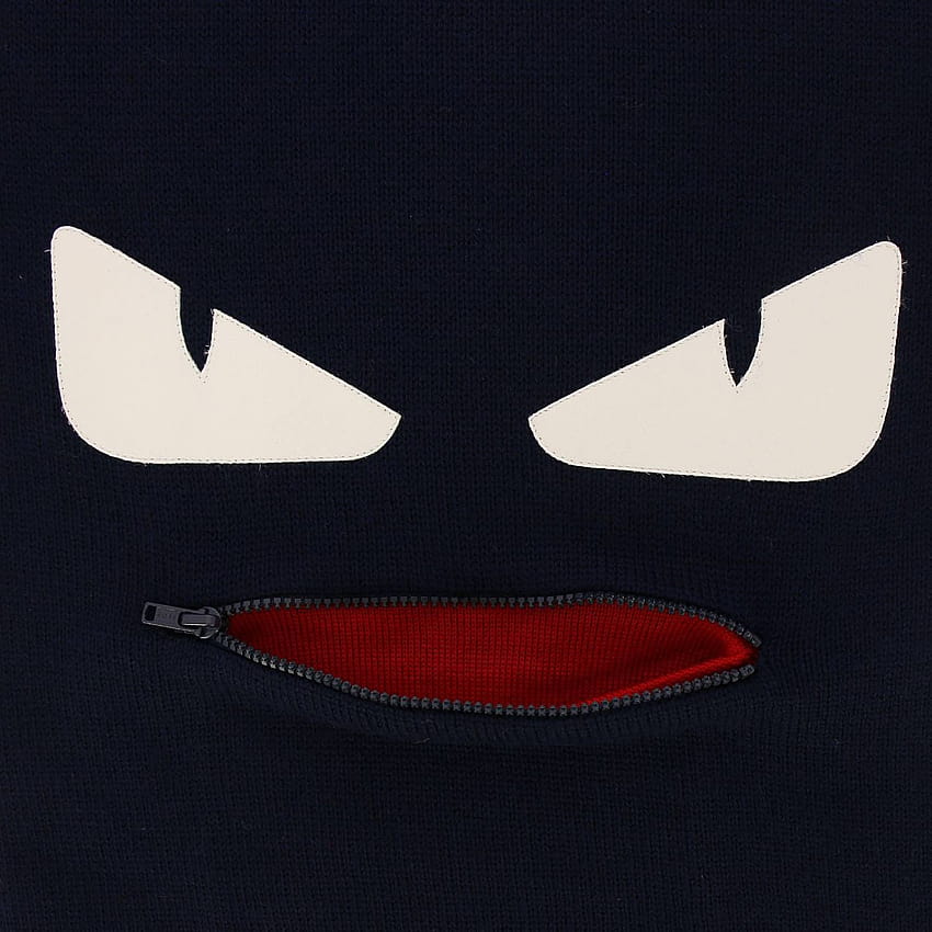 FENDI: Monster Eyes Scarf in pure virgin wool with maxi zip pocket and ...