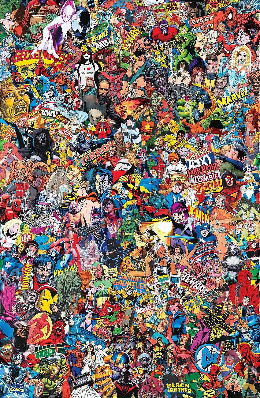 MARVEL COMICS GARCIN COLLAGE VAR, Marvel-Collage HD-Handy-Hintergrundbild