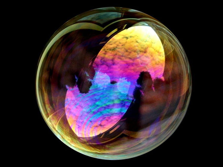 Bolla di sapone iridescente, bolle iridescenti colorate Sfondo HD
