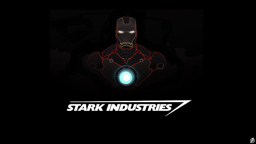 Iron Man, Industrias Stark, Mínimo, Oscuro, Iron Man Stark Industries fondo de pantalla