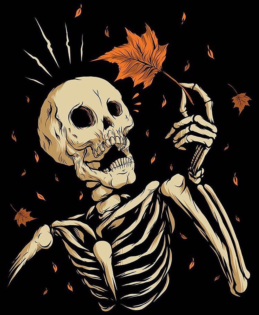 halloween skeleton HD phone wallpaper