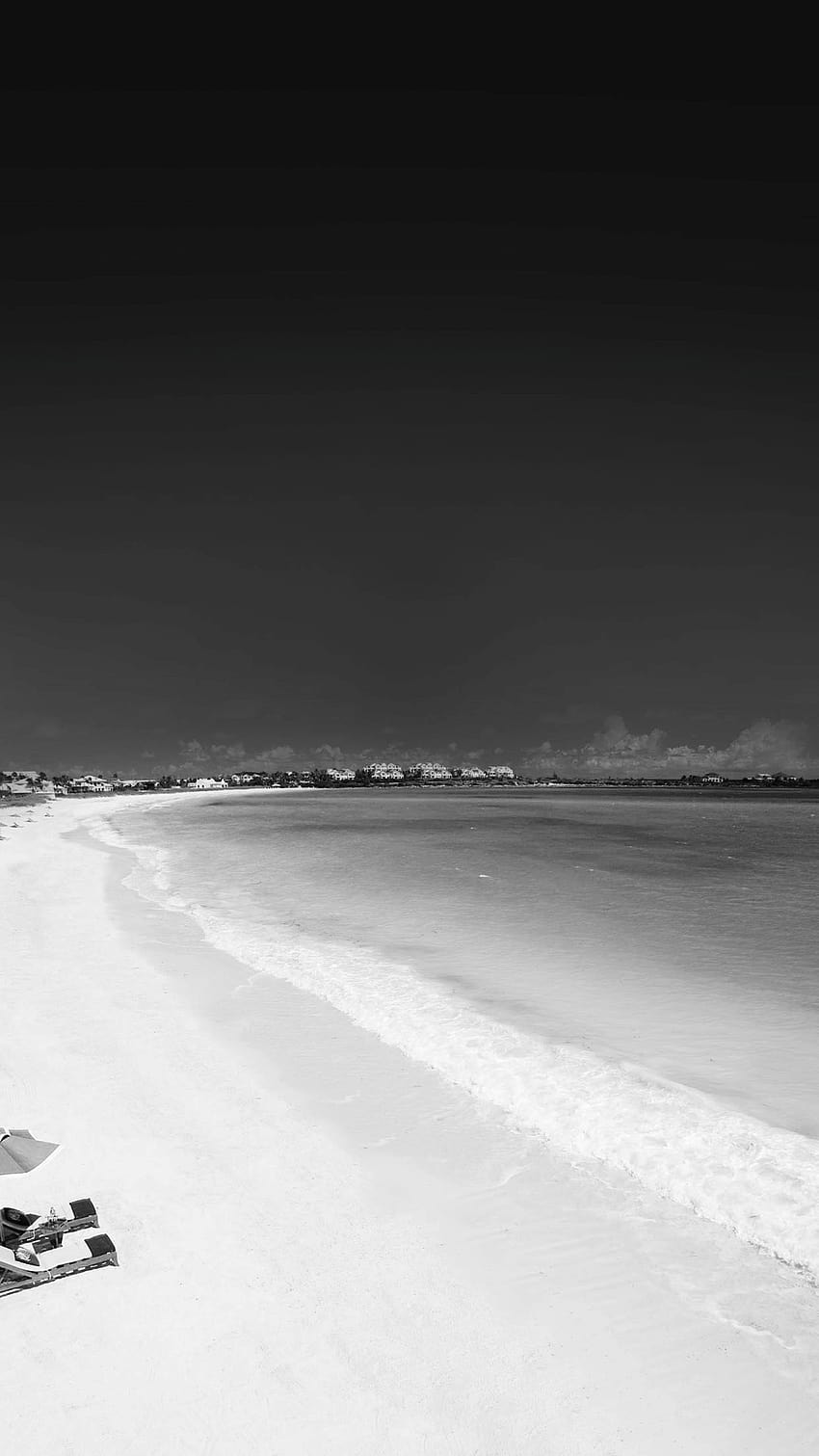 Spiaggia Preto E Branco Infravermelho ... Sfondo del telefono HD